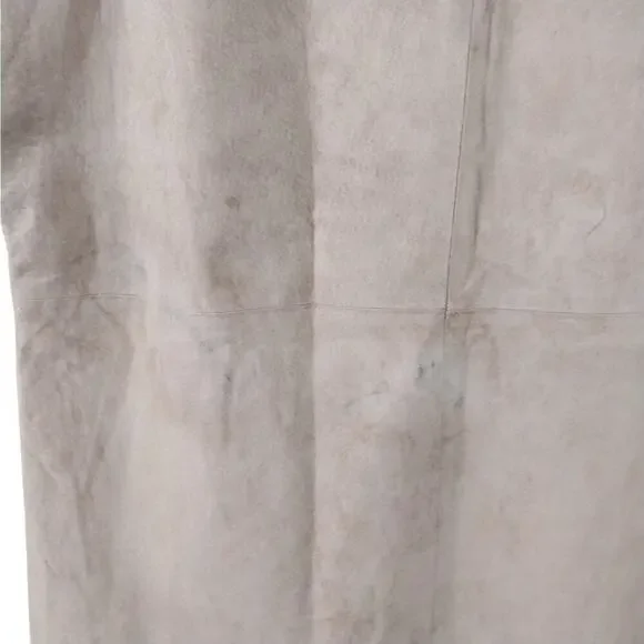 OLSEN EUROPE! FAWN BEIGE/TAN GENUINE SUEDE LEATHER GORED FULL A-LINE SKIRT!SZ 12 - Picture 11 of 14